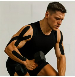 Taśma Kinezjologiczna Kinesio Tape Tejp Wodoodporna 5mx5cm Taping Sport Rehabilitacja Fitness Siłownia