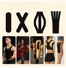 Taśma Kinezjologiczna Kinesio Tape Tejp Wodoodporna 5mx5cm Taping Sport Rehabilitacja Fitness Siłownia