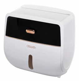 Pojemnik na Papier Toaletowy z Szufladką i Półką Uchwyt Dozownik Dyspenser ze Schowkiem