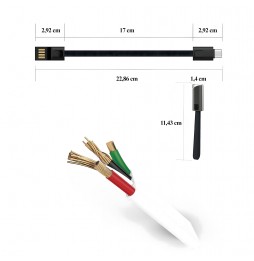 Kabel USB-C – USB-A Brelok Smycz Szybkie Ładowanie + Transfer Danych