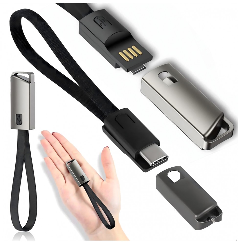 Kabel USB-C – USB-A Brelok Smycz Szybkie Ładowanie + Transfer Danych