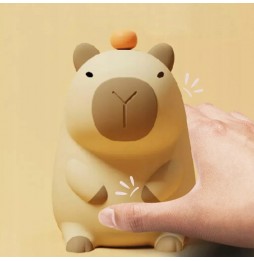 Lampka Nocna LED Kapibara Dotykowa dla Dzieci Silikonowa Miękka USB RGB