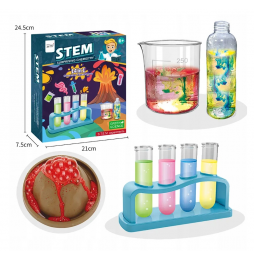 Mały Chemik Zestaw Eksperymenty Naukowe Edukacyjna Zabawa Dla Dzieci Wulkan