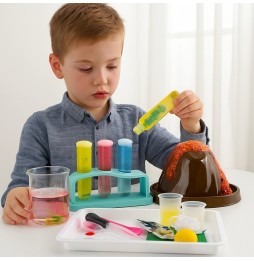 Mały Chemik Zestaw Eksperymenty Naukowe Edukacyjna Zabawa Dla Dzieci Wulkan
