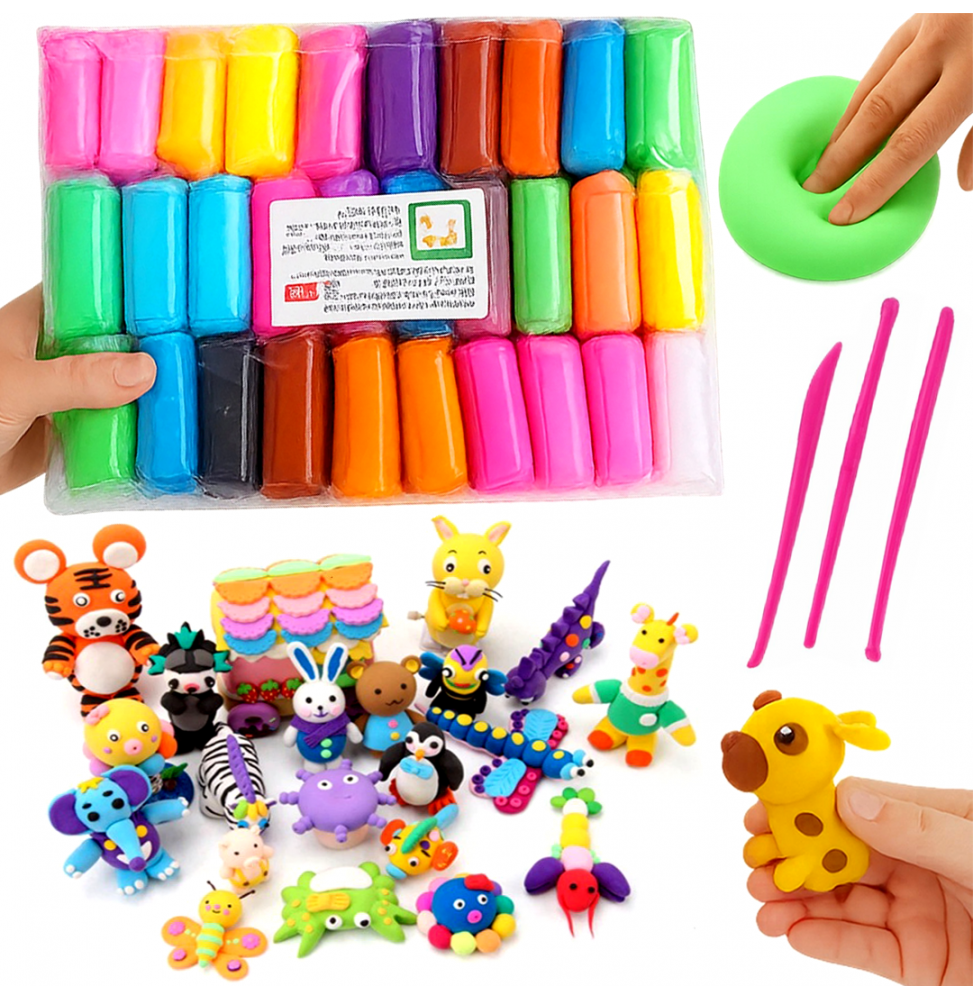 Ciastolina Piankolina Masa Plastyczna Kreatywna 36 Kolorów Zestaw Dla Dzieci