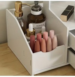 Szkatułka na Biżuterię Toaletka z Lusterkiem Organizer na Kosmetyki Szuflady