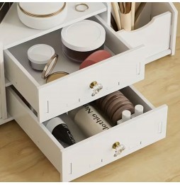 Szkatułka na Biżuterię Toaletka z Lusterkiem Organizer na Kosmetyki Szuflady