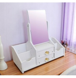 Szkatułka na Biżuterię Toaletka z Lusterkiem Organizer na Kosmetyki Szuflady