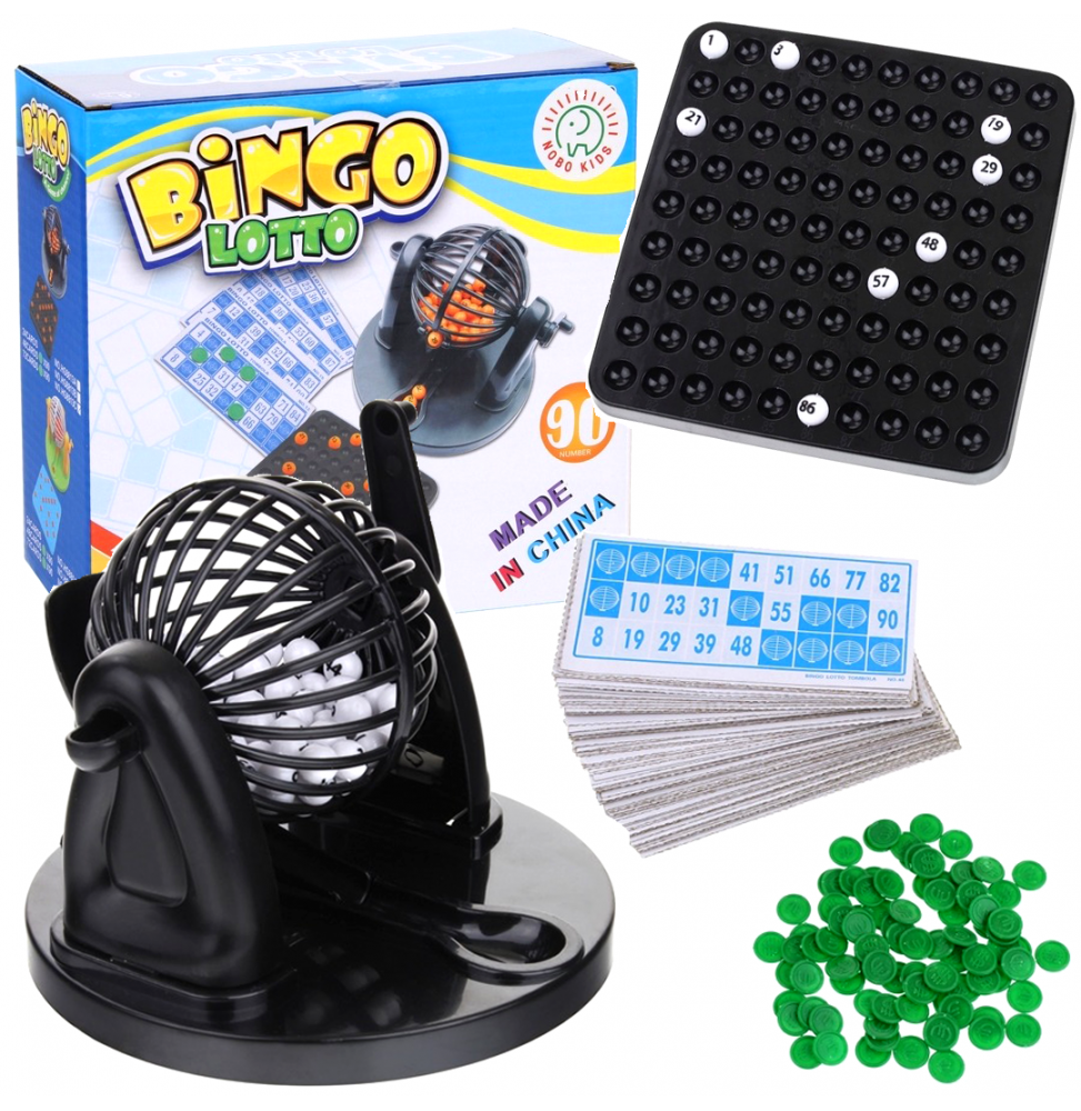 Bingo Gra Rodzinna Lotto Loteria Maszyna Losująca 90 Kulek
