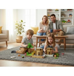 Klocki Magnetyczne Konstrukcyjne Piksele 3D Kwadratowe Budowlane Bloki 192el + 6 figurek