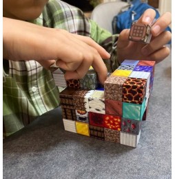 Klocki Magnetyczne Konstrukcyjne Piksele 3D Kwadratowe Budowlane Bloki 192el + 6 figurek