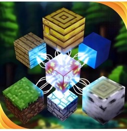 Klocki Magnetyczne Konstrukcyjne Piksele 3D Kwadratowe Budowlane Bloki 192el + 6 figurek