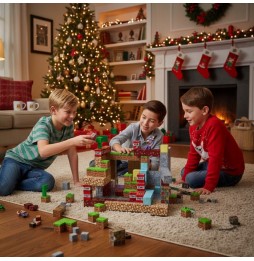 Klocki Magnetyczne Konstrukcyjne Piksele 3D Kwadratowe Budowlane Bloki 192el + 6 figurek