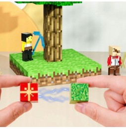 Klocki Magnetyczne Konstrukcyjne Piksele 3D Kwadratowe Budowlane Bloki 192el + 6 figurek