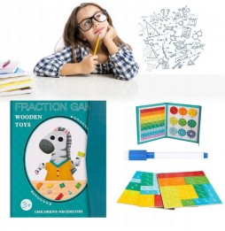 Książka Edukacyjna Nauka Ułamków Magnetyczna Zabawka Edukacyjna Matematyczna dla Dzieci