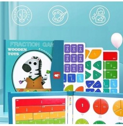 Książka Edukacyjna Nauka Ułamków Magnetyczna Zabawka Edukacyjna Matematyczna dla Dzieci