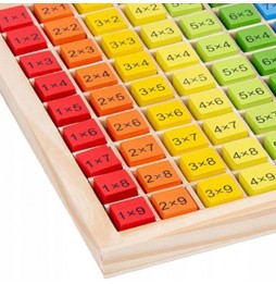 Drewniana Tabliczka Mnożenia Edukacyjna Układanka Matematyczna 100 Klocków