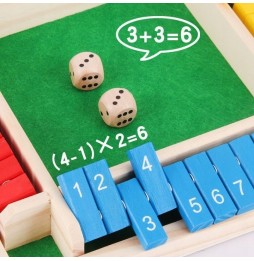 Gra Planszowa Zamknij Pudełko Shut The Box Gra w Kości Logiczna Edukacyjna