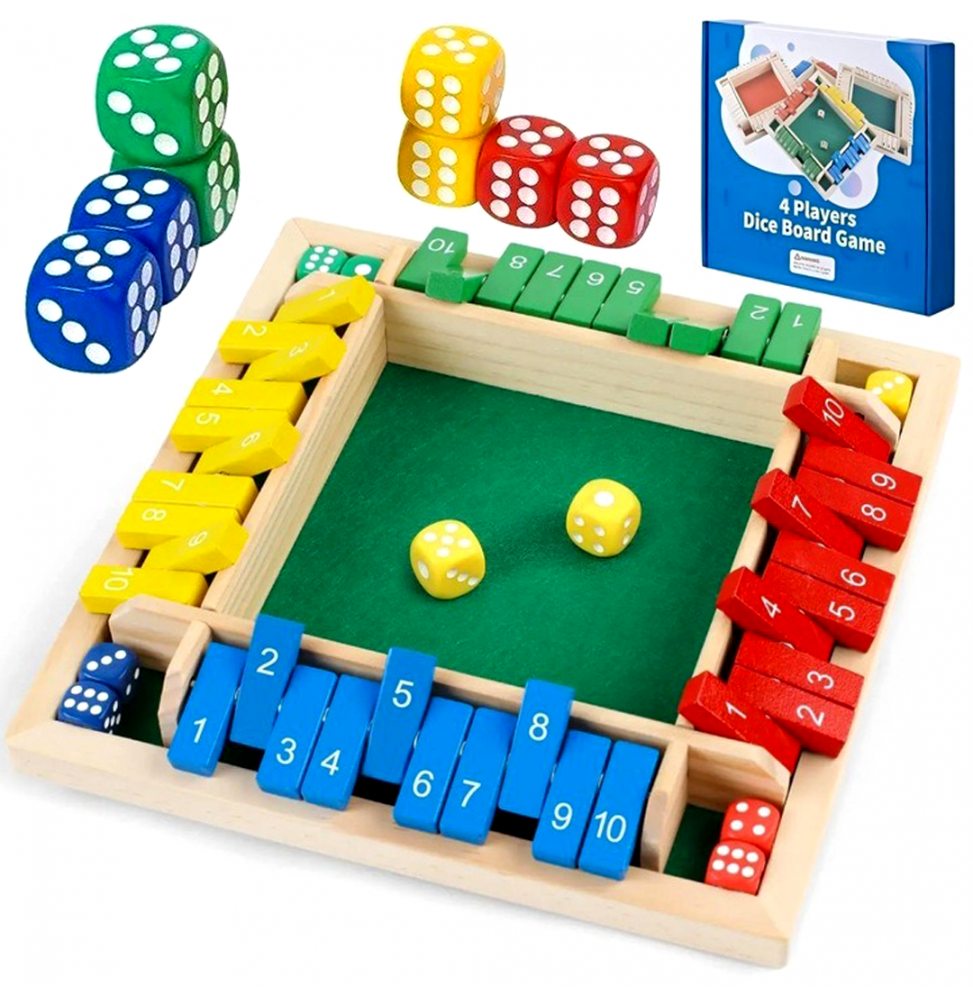 Gra Planszowa Zamknij Pudełko Shut The Box Gra w Kości Logiczna Edukacyjna