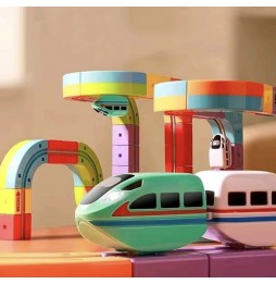 Elektryczna Kolejka Klocki Magnetyczne Tor Pociąg Antygrawitacyjny