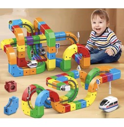 Elektryczna Kolejka Klocki Magnetyczne Tor Pociąg Antygrawitacyjny