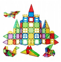 Klocki Magnetyczne 130el Konstrukcyjne Edukacyjne Zestaw 3D