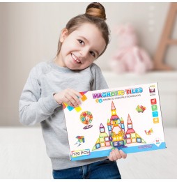 Klocki Magnetyczne 130el Konstrukcyjne Edukacyjne Zestaw 3D