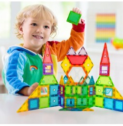 Klocki Magnetyczne 130el Konstrukcyjne Edukacyjne Zestaw 3D