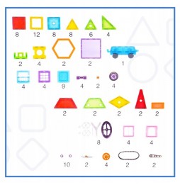 Klocki Magnetyczne 130el Konstrukcyjne Edukacyjne Zestaw 3D
