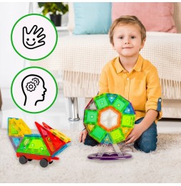 Klocki Magnetyczne 130el Konstrukcyjne Edukacyjne Zestaw 3D