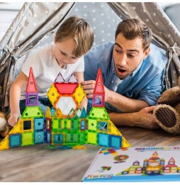 Klocki Magnetyczne 130el Konstrukcyjne Edukacyjne Zestaw 3D