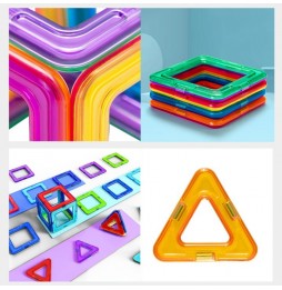 Klocki Magnetyczne 130el Konstrukcyjne Edukacyjne Zestaw 3D