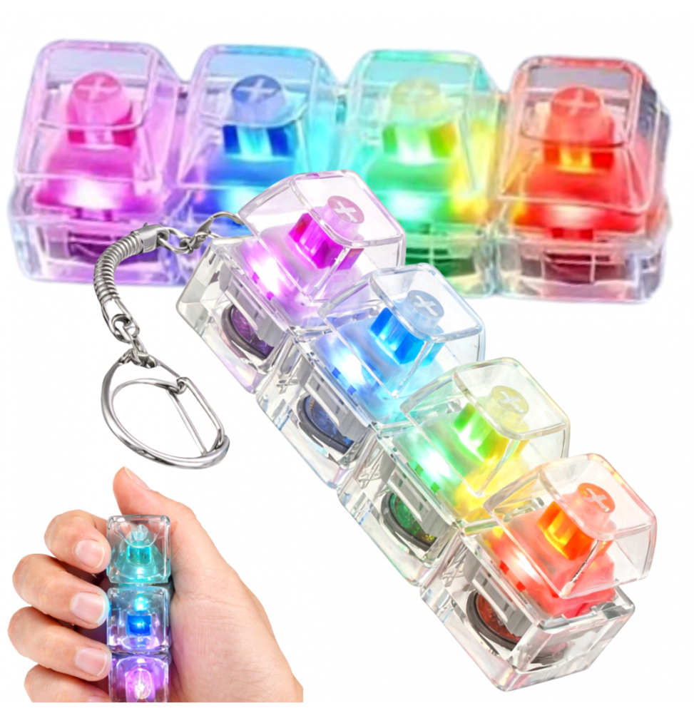 Klawiatura LED Brelok Antystresowy Klikacz Fidget Switch Rgb Kliker