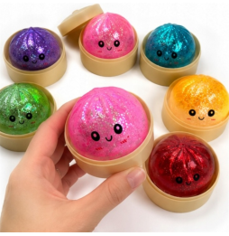 Gniotek Antystresowy Pieróg Squishy Dumpling Zabawka Sensoryczna Brokatowa