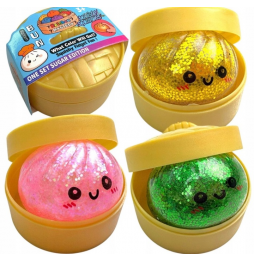 Gniotek Antystresowy Pieróg Squishy Dumpling Zabawka Sensoryczna Brokatowa