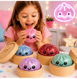 Gniotek Antystresowy Pieróg Squishy Dumpling Zabawka Sensoryczna Brokatowa