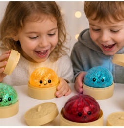 Gniotek Antystresowy Pieróg Squishy Dumpling Zabawka Sensoryczna Brokatowa