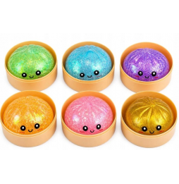 Gniotek Antystresowy Pieróg Squishy Dumpling Zabawka Sensoryczna Brokatowa