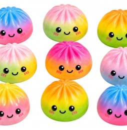 Duży Pieróg Gniotek Antystresowy Squishy Dumpling XXL Tęczowy Sensoryczny