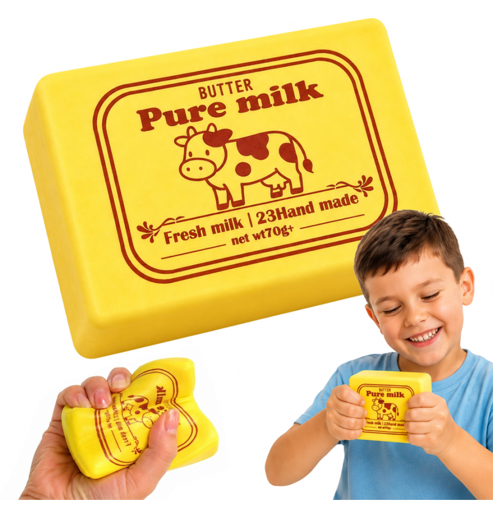 Gniotek Masło Butter Squishy Antystresowy Sensoryczny Pachnący Kostka Masła