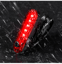 Lampka Rowerowa Tylna LED USB Wodoodporna IPX4 100m 3 Tryby Świecenia + Uchwyt