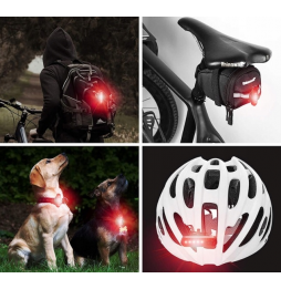 Lampka Rowerowa Tylna LED USB Wodoodporna IPX4 100m 3 Tryby Świecenia + Uchwyt