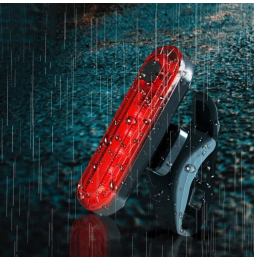 Lampka Rowerowa Tylna LED USB Wodoodporna IPX4 100m 3 Tryby Świecenia + Uchwyt