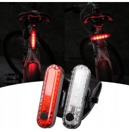 Lampka Rowerowa Tylna LED USB Wodoodporna IPX4 100m 3 Tryby Świecenia + Uchwyt