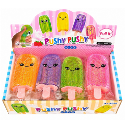 Gniotek Lód na Patyku Brokatowy Antystresowy Squishy Sensoryczny Żelowy