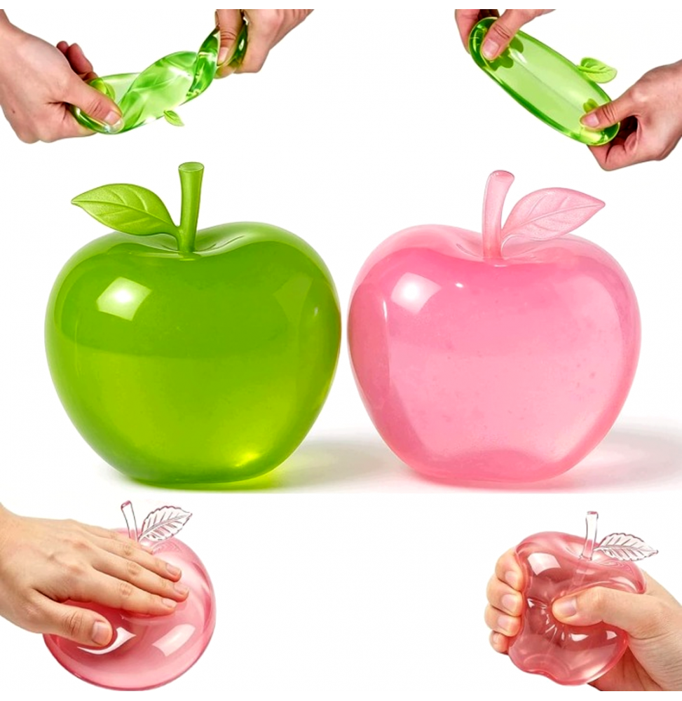 Gniotek Żelowy Jabłko Slow Rising Squishy Antystresowy Sensoryczny Brokatowy