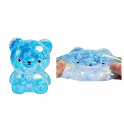 Gniotek Misiu Antystresowy Brokatowy Misiek Żelowy Sensoryczny Mini Miś 5cm