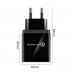 ŁADOWARKA SIECIOWA Z 3 PORTAMI USB | QUICK CHARGE 3.0