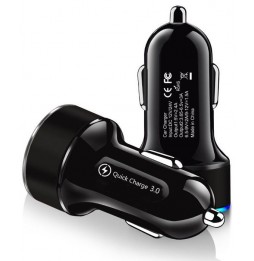 ŁADOWARKA SAMOCHODOWA Z WYŚWIETLACZEM 2X USB 3,1A | QC 3.0