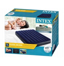 MATERAC DMUCHANY WELUROWY INTEX ŁÓŻKO DO SPANIA DWUOSOBOWE